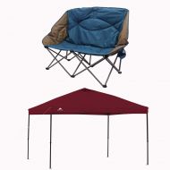 ALPHA Ozark Trail Camp Sofa Bundle 10 x 10 Straight Leg Instant Tailgate Maroon Canopy