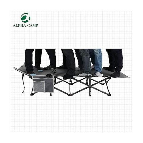  ALPHA CAMP Oversized Camping Cot Supports 600 lbs Sleeping Bed Folding Steel Frame Portable with Carry Bag