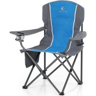 ALPHA CAMP Oversized Camping Chair, Heavy Duty Folding Chairs for Outside Support 350 LBS, Portable Lawn Chairs with Cup Holders Large Side Pocket Back Pocket Padded Armrest for Outdoor Indoor