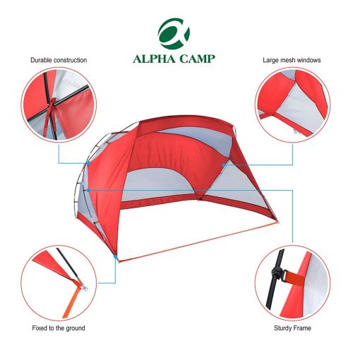  [아마존 핫딜]  [아마존핫딜]ALPHA CAMP 3 Person Sports/Beach Shelter Easy Up Sun Shade - 9’ x 6’