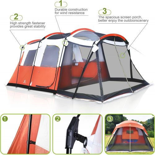  [아마존 핫딜] [아마존핫딜]ALPHA CAMP 6 Person 10 Person Family Camping Tent Screen Room Cabin Tent Design