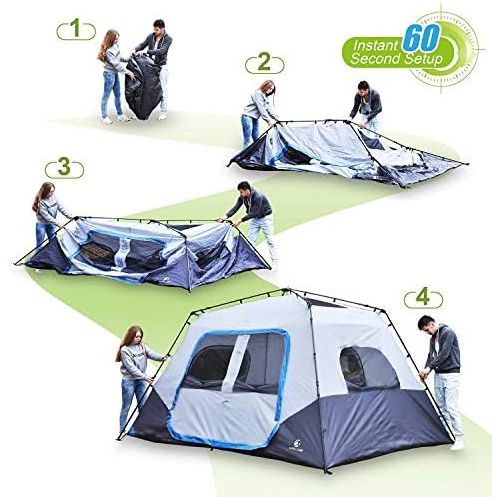  [아마존베스트]ALPHA CAMP Instant Tent for Camping Easy Setup Cabin Tent with Foot Mud - 10 x 9