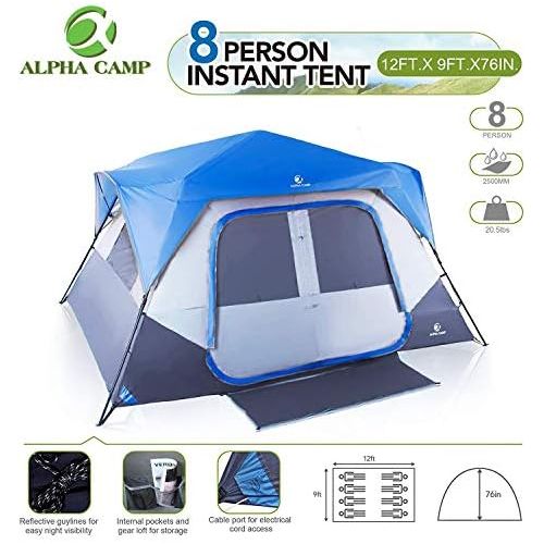  [아마존베스트]ALPHA CAMP Instant Tent for Camping Easy Setup Cabin Tent with Foot Mud - 10 x 9