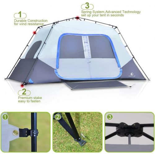  [아마존베스트]ALPHA CAMP Instant Tent for Camping Easy Setup Cabin Tent with Foot Mud - 10 x 9