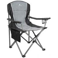 ALPHA CAMP Oversized Outdoors Folding Camping Chair Heavy Duty Padded Arm Chair with Cup Holder and Storage Bag, 350 LBS Weight Capacity