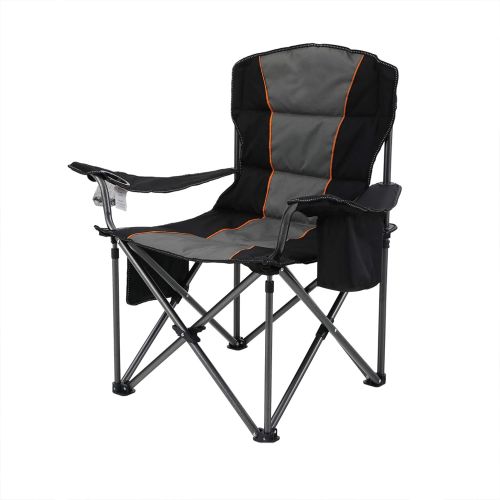  CAMPING WORLD Portable Folding Collapsible Padded Oversized Camping Chairs with Steel Frame,Cup Holder Quad Lumbar Back - Heavy Duty Support 450 LBS