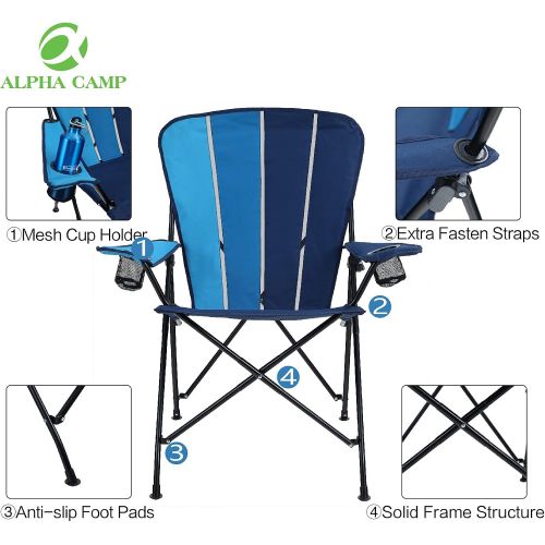  ALPHA CAMP Folding Camping Chair Portable Ultralight Chair Collapsible Backpacking Chair, Comfortable Gradient Color Outdoor Chair with Carry Bag for Camp, Picnic, Hiking, Fishing,