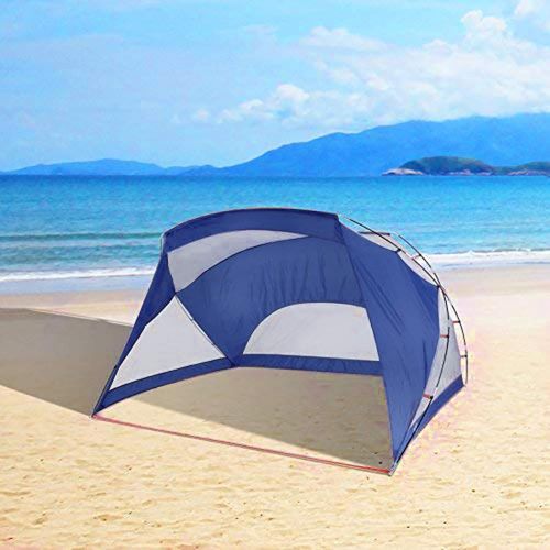  ALPHA CAMP XL Sun Shade Shelter Beach Tent for 3-4 Person, 9x6 FT Portable Compact Sport Shelter Extra Large Outdoor Canopy, Navy Blue