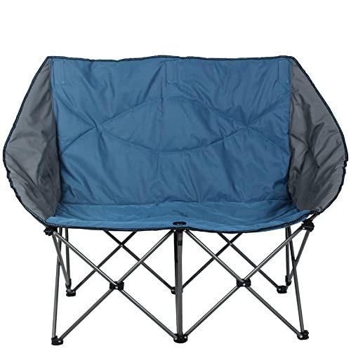  ALPHA CAMP Camping Chair Double Folding Chair Oversized Loveseat Chair Heavy Duty Support 450 LBS Oversized Steel Frame for Outdoor