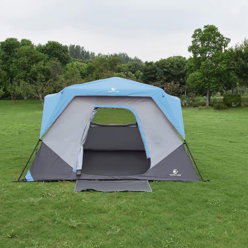  ALPHA CAMP Instant Cabin Tent 60 Seconds Easy Set Up Dome Camping Tent for 6 Person with Removable Rainfly, Carry Bag