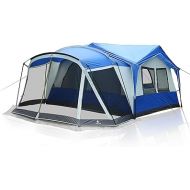 ALPHA CAMP 10-12 Person Family Camping Tent with Screen Room Cabin Tent Design - 19 x 12