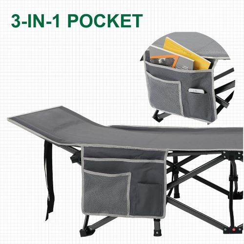  [아마존베스트]ALPHA CAMP Oversized Camping Cot Supports 600 lbs Sleeping Bed Folding Steel Frame Portable with Carry Bag