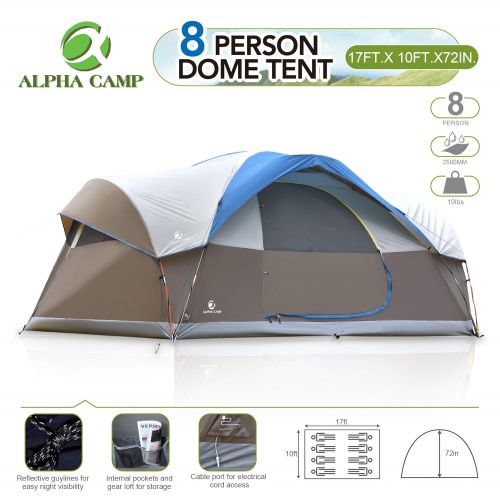  ALPHA CAMP 6-8 Person Dome Family Tent Camping Tent