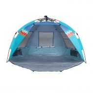 ALPHA CAMP ＆ Hang Ten Cooperation Style Beach Tent Easy Instant Sun Shelter-Extended Zippered Porch Included