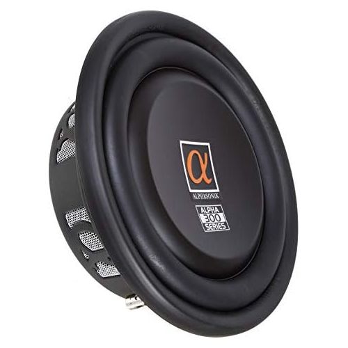  Alphasonik TSW310 Treis 300 Series Shallow Mount 10” 1200 Watts Max / 400 Watts RMS Single 4 Ohm Car Low Profile Flat Slim Thin Subwoofer Aluminum Cone Audio Speaker Bass Truck Hig