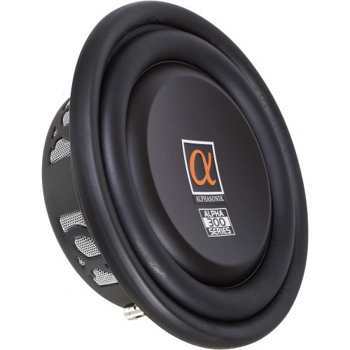  Alphasonik TSW310 Treis 300 Series Shallow Mount 10” 1200 Watts Max / 400 Watts RMS Single 4 Ohm Car Low Profile Flat Slim Thin Subwoofer Aluminum Cone Audio Speaker Bass Truck Hig