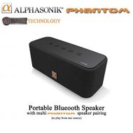 Alphasonik Phantom Wireless Bluetooth V4.2 Portable Party Speaker with Loud 30W HD Stereo Sound and Rich Bass, Built-in Mic, Micro USB, Auxiliary, 4000mAh Battery 24-Hour Playtime
