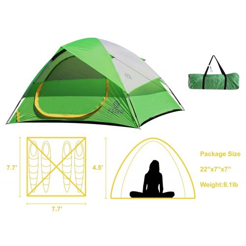  ALPS Nassi Equipment Feirr Collection 4-Person Dome Tent for Camping with Carry Bag and Repair Kit, Portable Waterproof Family Tent, 4-Season Use