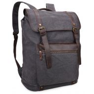 ALTOSY Vintage Canvas Backpack Casual Rucksack College Daypack Travel Bag (2200 Grey)