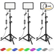 Photography Lighting Kit Dimmable 5600K USB Led Video Studio Streaming Lights with Adjustable Tripod Stand and Color Filters for Table Top/Photo Video Shooting