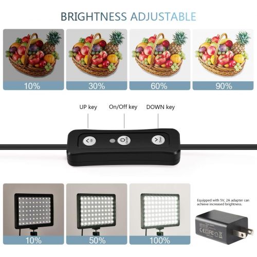  [아마존베스트]ALTSON Led Video Lighting Kit Dimmable 5600K USB 70 LED Video Light with Mini Adjustable Tripod Stand and Color Filters for Table Top/Low Angle Photo Video Studio Shooting (3 Pack)