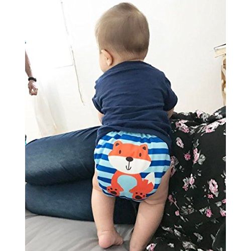  ALVABABY 6pcs Pack Fitted Pocket Cloth Diaper with 2 Inserts Each (Boy Color) 6DM12