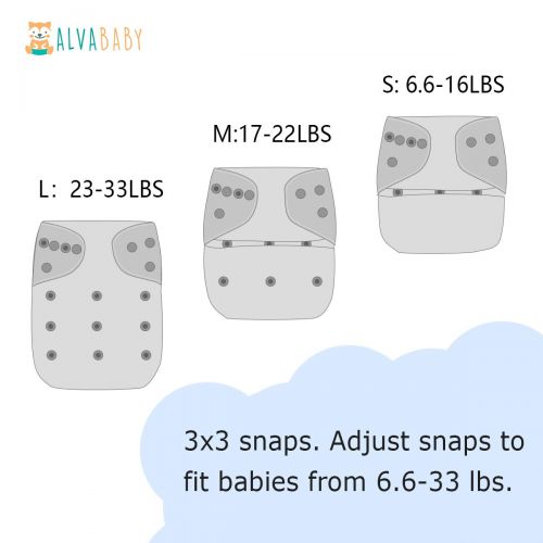  [아마존 핫딜]  [아마존핫딜]ALVABABY Baby Cloth Diapers 6 Pack with 12 Inserts Printed Designed Pocket Diapers Washable Reusable Dipaers Fitted for Baby Boys 6DM29