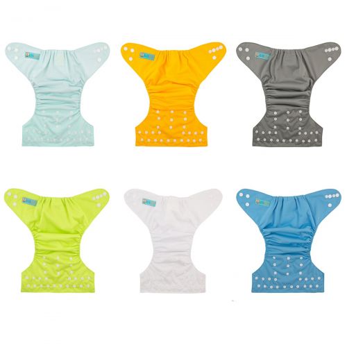  [아마존베스트]ALVABABY Baby Cloth Diapers One Size Adjustable Washable Reusable for Baby Girls and Boys 6 Pack with 12 Inserts 6BM98