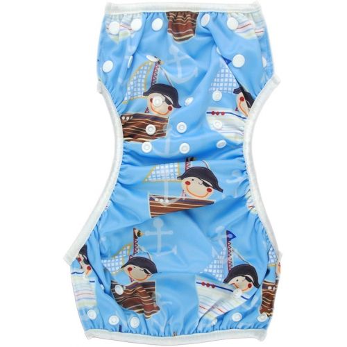  [아마존베스트]ALVABABY Swim Diapers for 0-3 Years Large Size 2pcs Reuseable Washable & Adjustable for Swimming Lesson & Baby Shower Gifts