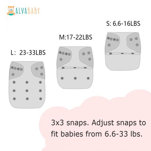  [아마존베스트]ALVABABY Baby Cloth Diapers 6 Pack with 12 Inserts Adjustable Washable and Reusable Pocket Diapers for Baby Girls 6BM88