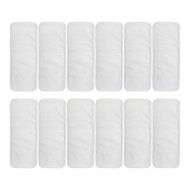 ALVABABY 12pcs Microfiber Inserts,Soft Cloth Diaper Liner,3-Layer Absorbent Inserts,Reusable Liners for Baby Cloth Diapers 12TA