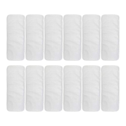  ALVABABY 12pcs Microfiber Inserts,Soft Cloth Diaper Liner,3-Layer Absorbent Inserts,Reusable Liners for Baby Cloth Diapers 12TA
