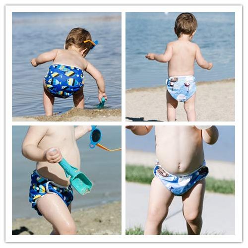  ALVABABY Swim Diapers for 0-3 Years Large Size 2pcs Reuseable Washable & Adjustable for Swimming Lesson & Baby Shower Gifts