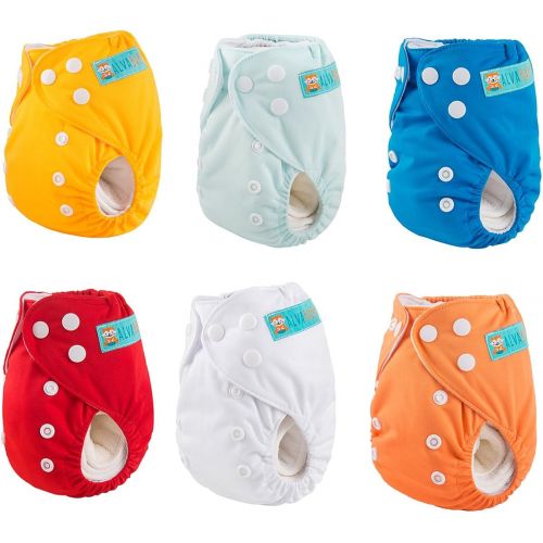  ALVABABY Newborn Cloth Diapers Pocket for Less Than 12pounds Cloth Diaper Nappy 6pcs + 12 Inserts 6SVB03