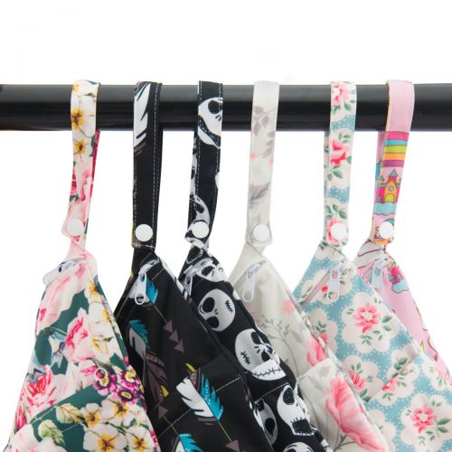  [아마존베스트]ALVABABY 2pcs Cloth Diaper WetDry Bags|Waterproof Reusable with Two Zippered Pockets|Travel,...