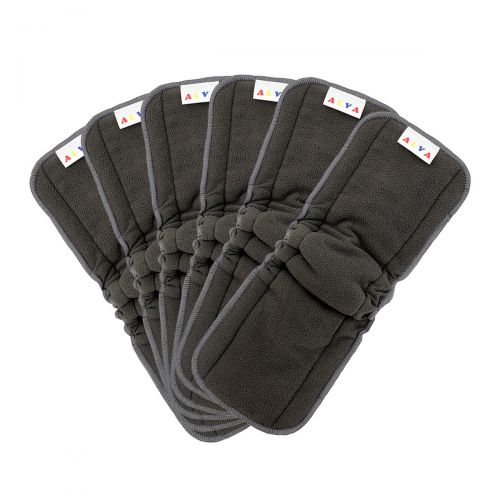  [아마존베스트]ALVABABY AlVABABY Charcoal Bamboo Inserts with Gussets,Natures Cloth Diaper Liner,5-Layer BambooCharcoalViscoseStapleFiber Inserts,Reusable Liners for Baby Cloth Diapers 6PCS 6FLN