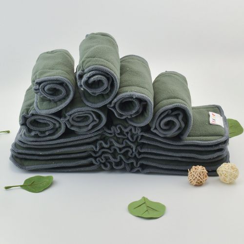  [아마존베스트]ALVABABY AlVABABY Charcoal Bamboo Inserts with Gussets,Natures Cloth Diaper Liner,5-Layer BambooCharcoalViscoseStapleFiber Inserts,Reusable Liners for Baby Cloth Diapers 6PCS 6FLN