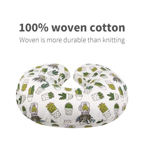  [아마존베스트]ALVABABY Nursing Pillow Cover Slipcover,100% Organic Cotton,Soft and Comfortable,Feathers Design,Maternity Breastfeeding Newborn Infant Feeding Cushion Cover,Baby Shower Gift ZT-Z1