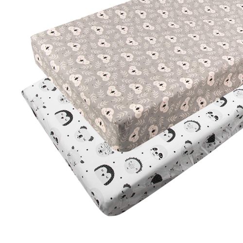  ALVABABY Changing Pad Covers 2 Pack 100% Organic Cotton Soft and Light Baby Cradle Mattress for Boys and Girls 2TCZ07