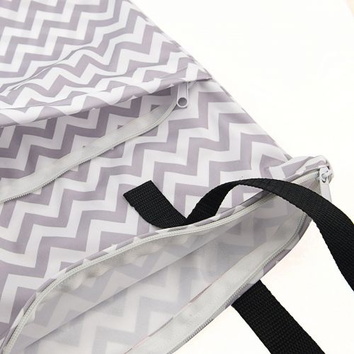  ALVABABY Large Wet Dry Bag,Waterproof Hanging Cloth Diaper with Double Zippered Pockets (25x18 inches) HL-S33