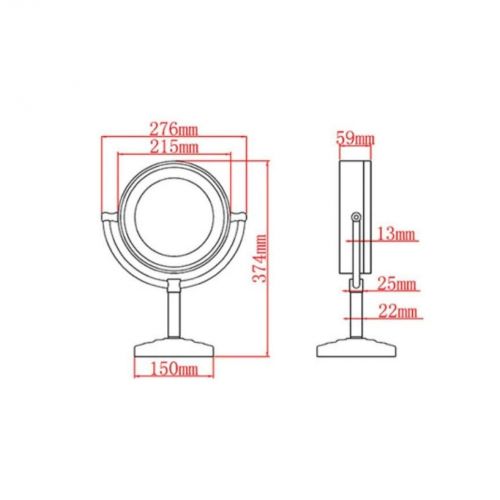  ALWUD Lighted Makeup Mirror, Desktop LED Vanity Mirrors -8.5Inch Double Sided Magnification Beauty Mirror Cosmetic Shaving,Bronze_7X