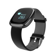 ALXDR Smart Bluetooth Sphygmomanometer Bracelet Waterproof Fitness Tracker Blood Pressure Heart Rate Monitor Sports Business Watch Multifuctional Wristband,Black+Black