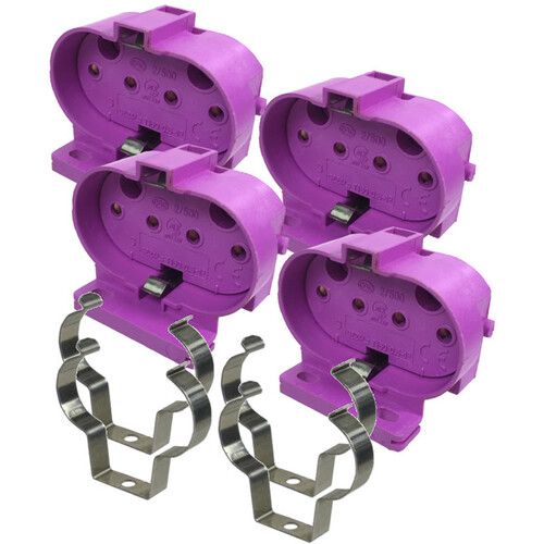  ALZO 2G11 UV Resistant PBT Socket Lamp Holder with Spring Clamp?(4-Pack)