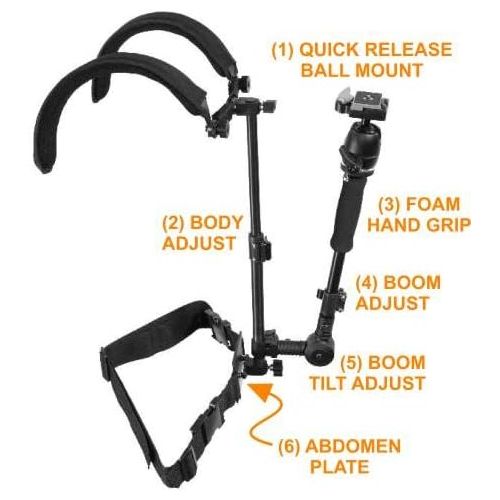  ALZO Digital ALZO Bod-A-Boom Camera Harness, Hands-Free Support for DSLR and Camcorders