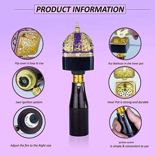  인센스스틱 AM Portable Bakhoor Incense Burner ? Handheld Oudh Vaporizer Incense Lighter ? Perfect for Scented Woods or Incense Bakhoor (Birch)