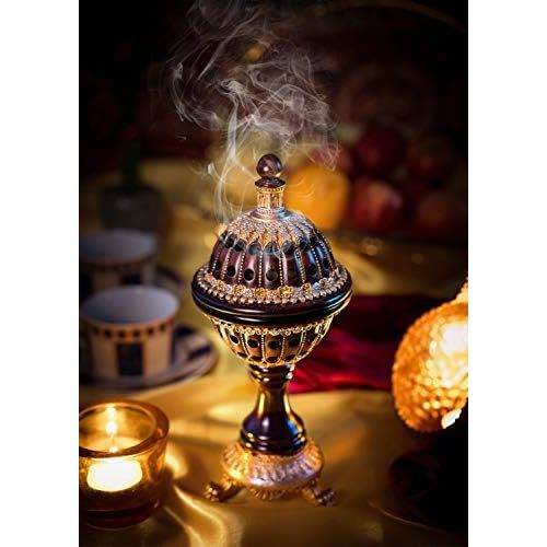  인센스스틱 AM Incense Burner Frankincense Resin - Luxury Globe Charcoal Bakhoor Burners for Office & Home Decor (Brown)