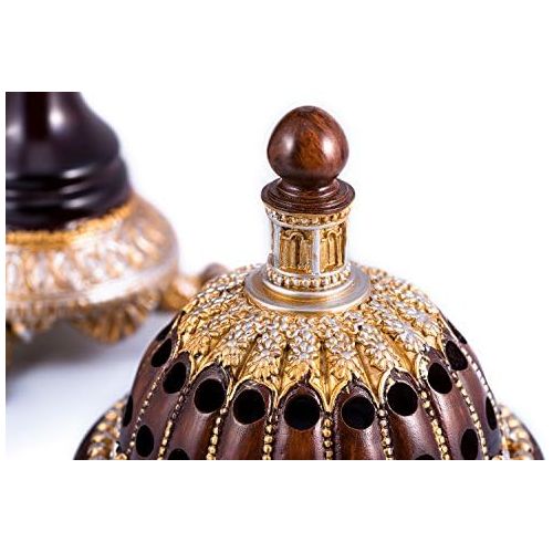  인센스스틱 AM Incense Burner Frankincense Resin - Luxury Globe Charcoal Bakhoor Burners for Office & Home Decor (Brown)