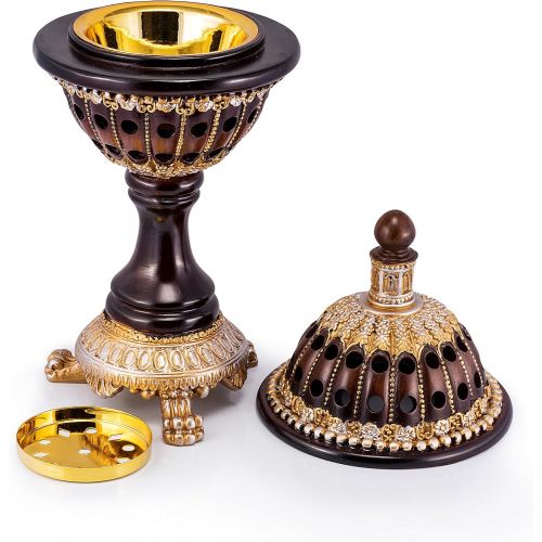  인센스스틱 AM Incense Burner Frankincense Resin - Luxury Globe Charcoal Bakhoor Burners for Office & Home Decor (Brown)