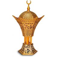 인센스스틱 AM Bakhoor Charcoal Incense Burner - Oud Frankincense Resin Burner 10.5 Inches Tall - for Bakhoor Oud Incense Sticks Cones - Luxury Filigree (Gold)