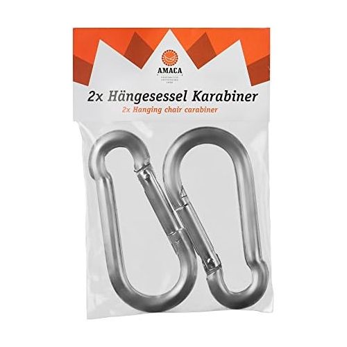  AMACA HAENGEMATTEN DEUTSCHLAND GMBH AMACA Doppelpack Hangesessel Karabiner bis 200 Kg belastbar